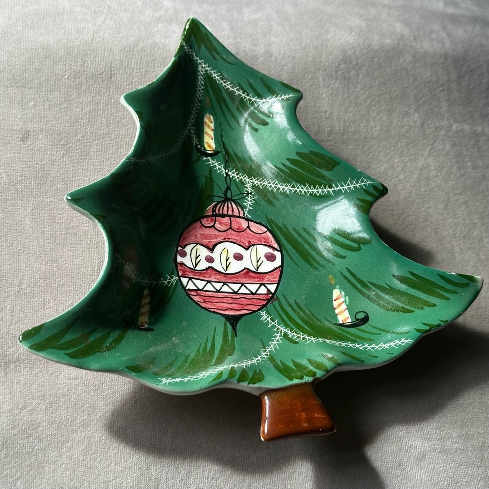 Festive Green Christmas Tree Dish Italy